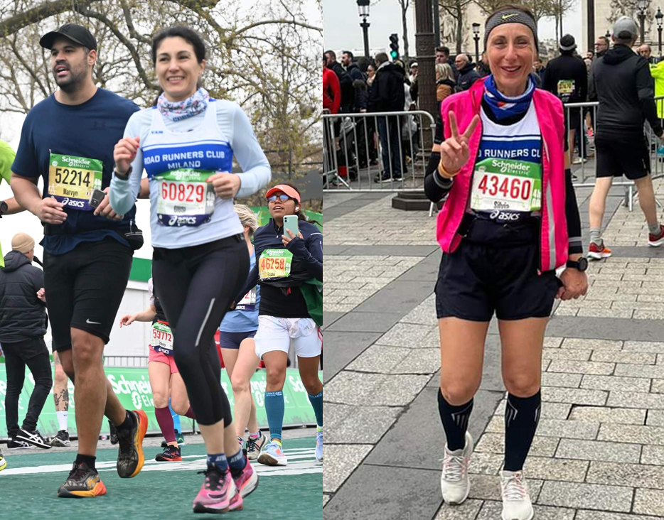 Giusi e Silvia alla Maratona di Parigi